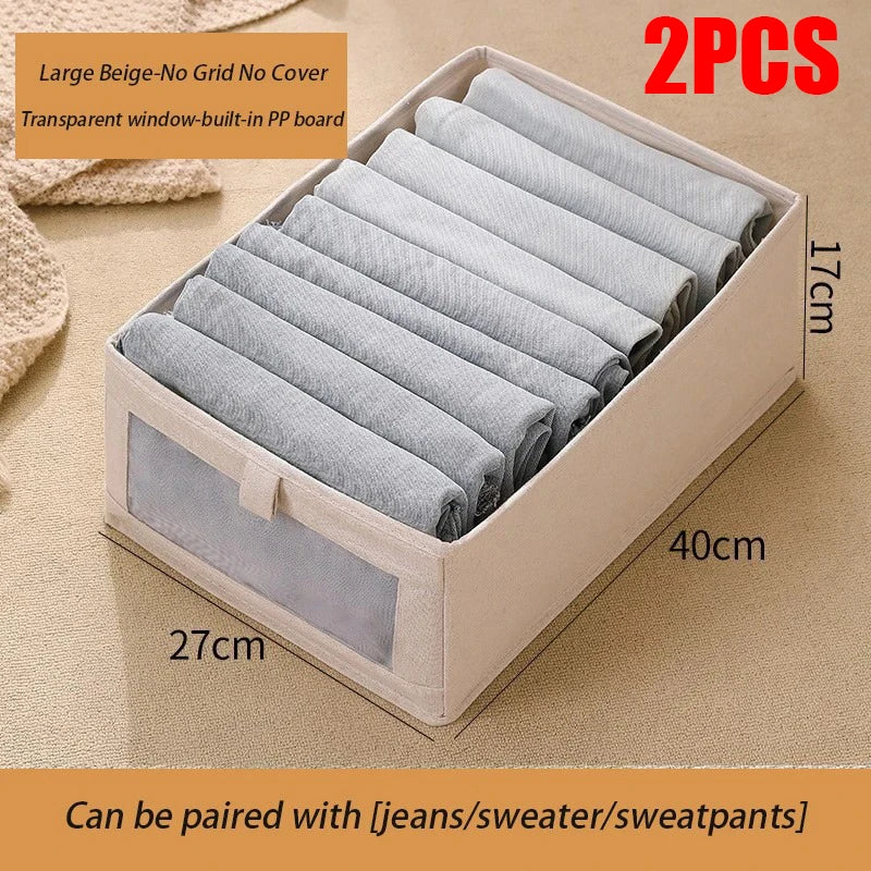 1pcs Pantalons Boîte de rangement Organisateurs d'organisateurs d'armoires et de tiroirs Boîtes pliables en tissu pour l'organisation de la garde-robe de chambre à coucher à la maison