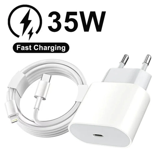 Câble de chargeur rapide 35W PD pour iPhone 11 12 13 Pro 8 14 Plus XS MAX XR X SE USB C Cordon de charge rapide 1M 1,5m 2M PD Câble de chargement