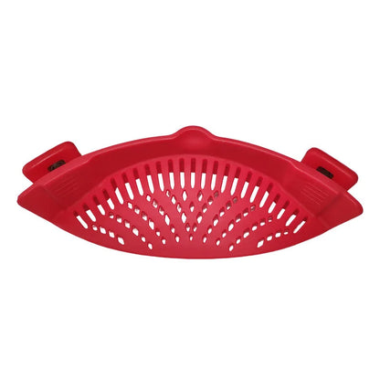 Universal Silicone Pot Edge Drainer Kitchen Clip-on Pan Pot Anti-spill Strainer Fruit Vegetable Washing Filter Noodles Colander