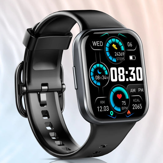 Montre intelligente Nerunsa, 1.69" Montre de fitness à écran tactile HD, 25 modes de sport, tracker de fitness, montre intelligente étanche IP68.