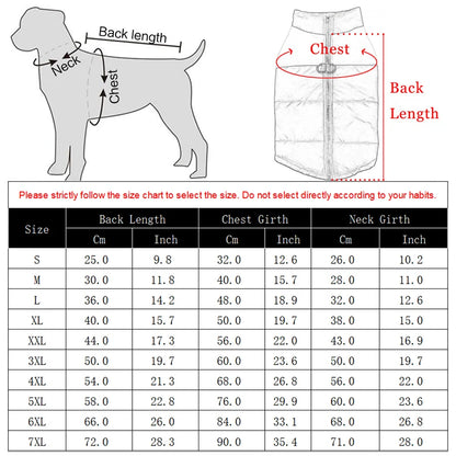 Vestes de gros chien pour animaux de compagnie chauds hiver