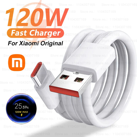 Câble de charge rapide d'origine 120W USB Turbo pour Xiaomi Mi 15 14 13 12 11 6A 67W Cable C Redmi Note 10 9 8 7 Pro K70 POCO X6