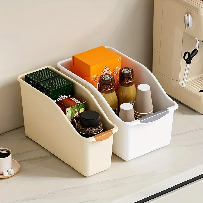 Ensemble de bacs de stockage en plastique incurvé - boîtes d'organisation à domicile polyvalentes pour les fournitures de nettoyage et les éléments essentiels des ménages
