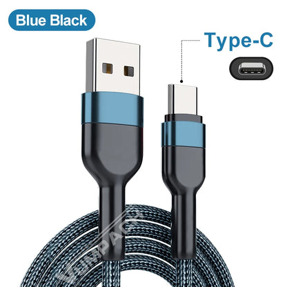 Câble Câble de type C rapide de type C Fast USB C Câble en nylon pour Xiaomi Huawei OnePlus Poco Samsung iPhone 15 16 USB C Câble de données du chargeur