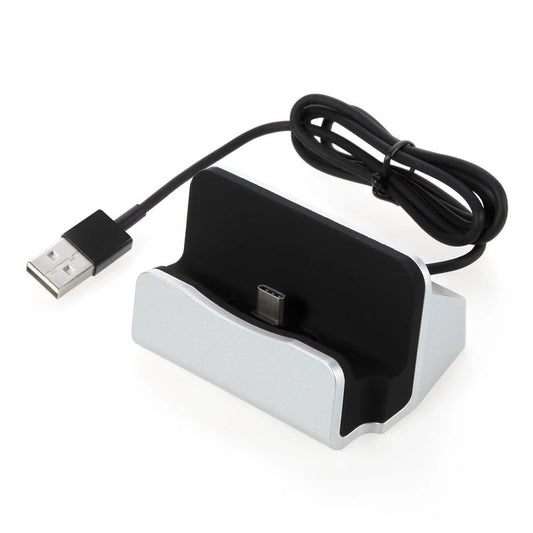 Téléphone Station de chargement Docktop Desktop Téléphone Base de chargement 2-en-1 Mini Stand pour les accessoires de téléphone mobile Micro USB Type-C