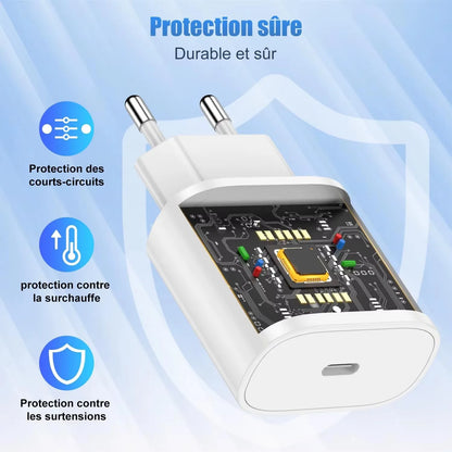 Câble de chargeur rapide 35W PD pour iPhone 11 12 13 Pro 8 14 Plus XS MAX XR X SE USB C Cordon de charge rapide 1M 1,5m 2M PD Câble de chargement