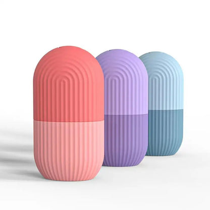 Plateaux en silicone beauté soulevant le visage de boule de glace contournant la peau oculaire