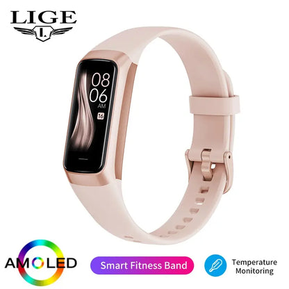 LIGE AMOLED SMART Watch Men 2023 Smart Band Women Heart Rate Blood Smartwatch Bracelet Smart Bracelet Sport Tracker