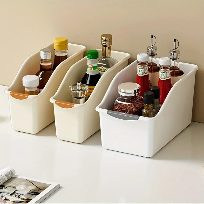 Ensemble de bacs de stockage en plastique incurvé - boîtes d'organisation à domicile polyvalentes pour les fournitures de nettoyage et les éléments essentiels des ménages