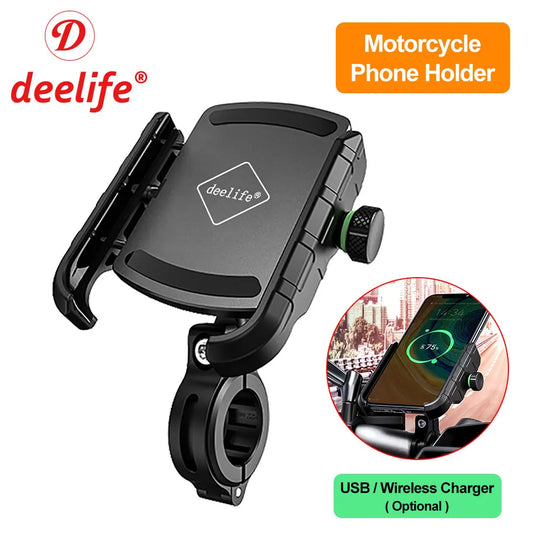 DeeLife Motorcycle Téléphone Portez pour Moto Motor Mirror Mobile Stand Support USB Charger Wireless Charging Telephone