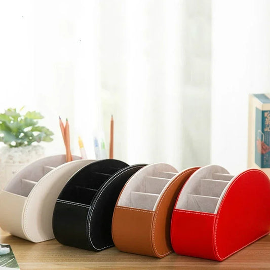 5 Organisateur en cuir PU Grid Télécommande Télétéopitace et porte-télévision Box de rangement Brosse Cosmetics