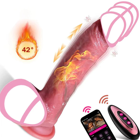 Realistic Dildo Vibrators for Women Heating Telescopic G Spot Vaginal Stimulator Female Massager Vibrator Adult Sex Toys