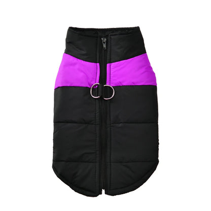 Hiver Warm Big Dog Clothes Coat pour petits chiens moyens chats imperméables Jacket Puppy Gift Zipper D-Ring Labrador Pug Pet Sautpuiseurs