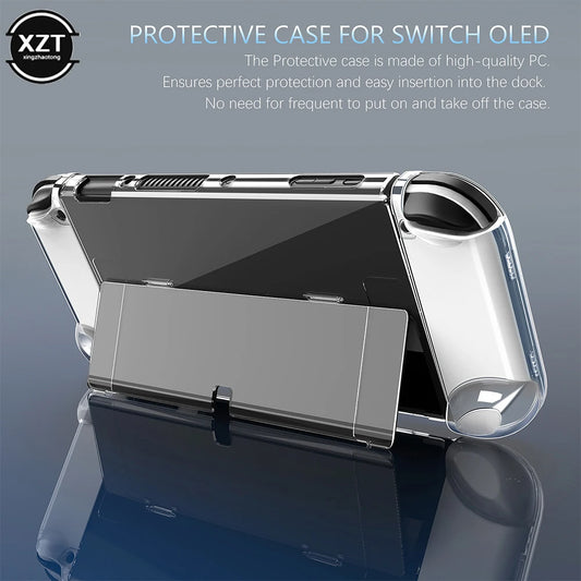 Clear Case Crystal Protect Shell pour Nintendo Switch Switch Oled Transparent Hard Case Cover Dockable pour Switch Oled Console Accessoire