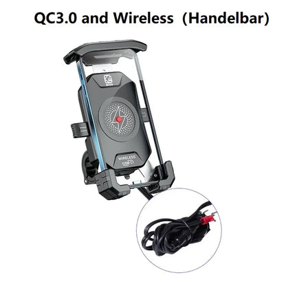 Porte-téléphonie de moto étanche Charge sans fil de charge mobile MOBILE MIRMOIRE MIROIR USB CHARGEUR USB PRÉDICATION À 360 degrés pour Moto