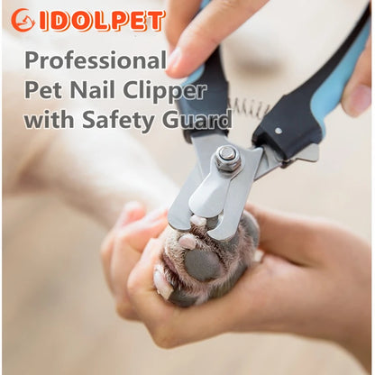 Clipper à ongles d'animaux de compagnie professionnel avec gardien de sécurité Ciseaux en acier inoxydable chien pour chats pour la griffe