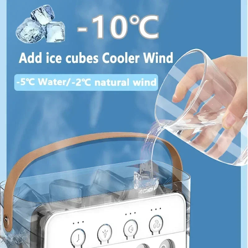 3 po en 1 ventilateur climatiseur ménage petit refroidisseur d'air LED LED LEMILLE PORTABLE HUMIDIFICATE