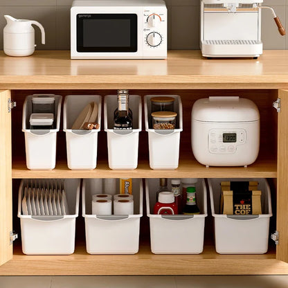 Ensemble de bacs de stockage en plastique incurvé - boîtes d'organisation à domicile polyvalentes pour les fournitures de nettoyage et les éléments essentiels des ménages