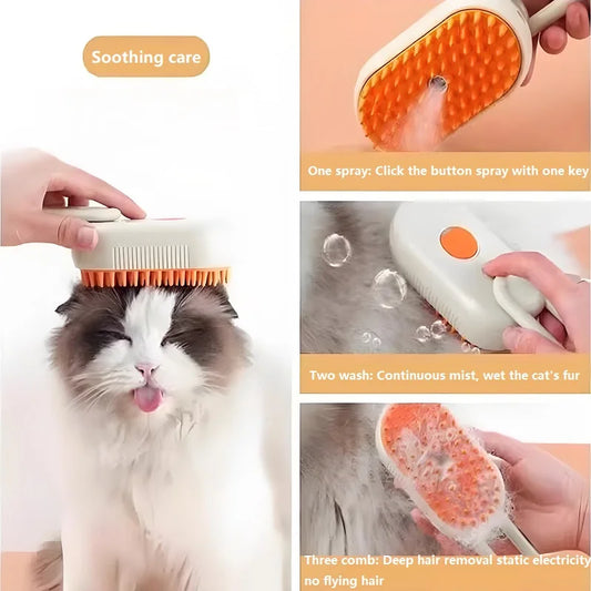 Brousse de chien à vapeur peigne à animaux de compagnie électrique chat cheveux courte brosse chienne voiture animal cheveux peigne de chien toilettage de brosse de compagnie de brosse à cheveux gsz6
