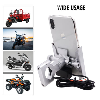 Motorcycle Goidon Mobile Support en aluminium Chargeur USB Miroirs du support de téléphone portable Mont Navigation GPS pour le support de vélo Moto