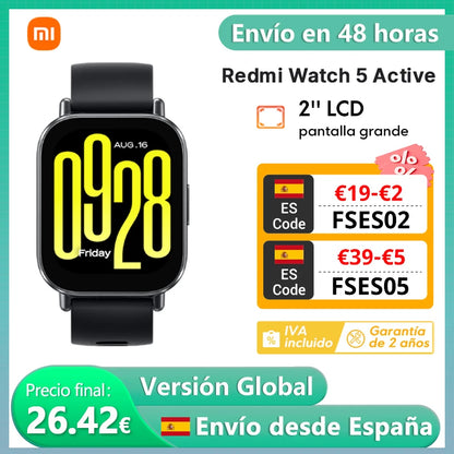 Version globale Xiaomi Redmi Watch 5 Affichage actif 2 '' '18 Days Battery Life Plus de 140 Modes de formation 5ATM