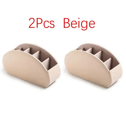 5 Organisateur en cuir PU Grid Télécommande Télétéopitace et porte-télévision Box de rangement Brosse Cosmetics