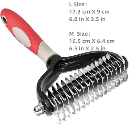 Brosse professionnelle de deshedding à 2 côtés de chien démating peigne brosse chat râteau râteau outils de toilettage