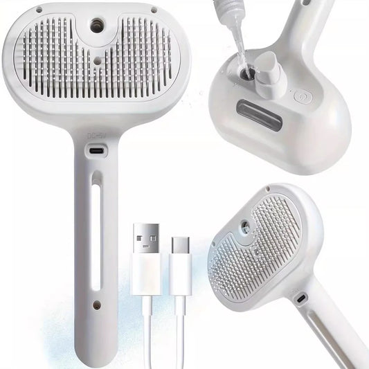 Brosse de massage à la vapeur pour animaux de compagnie, peigne de chien avec épilation à la cheveux et dents douces, pinceau de toilettage sûr pour chiens Accessoires de nettoyage des chats