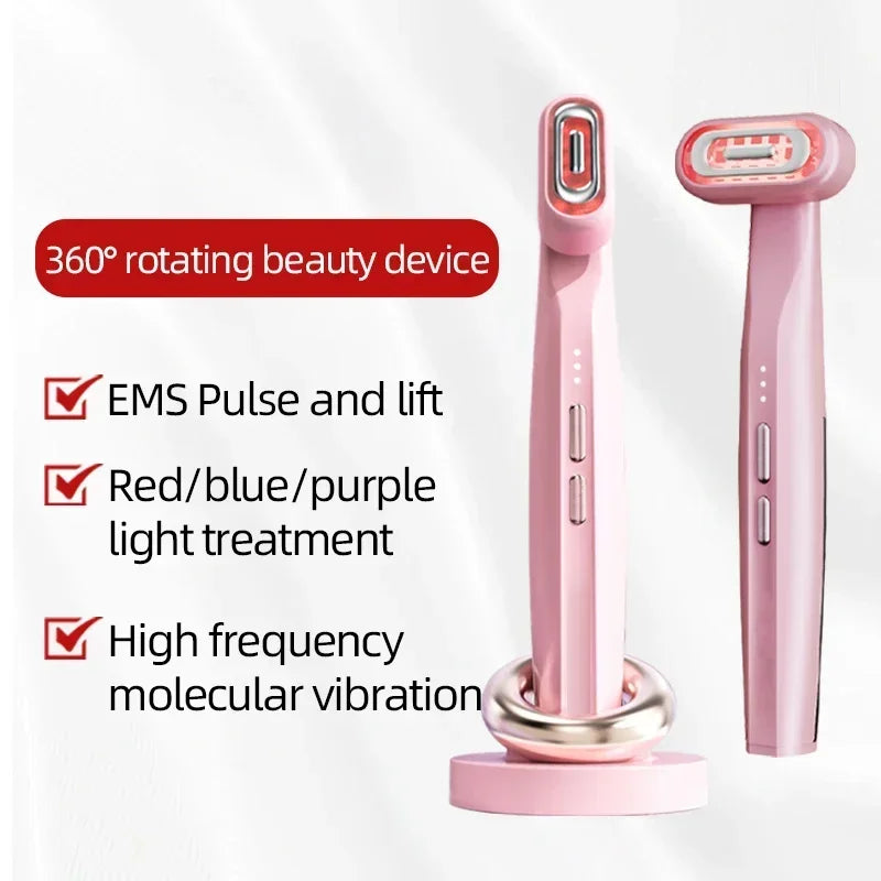 360 ° Face Eey Beauty Care Device Microcurrent 4 in1 Bleu rouge Light Facial Louting Wand Eye Massageur Skin Restanding Anti Wrinkle