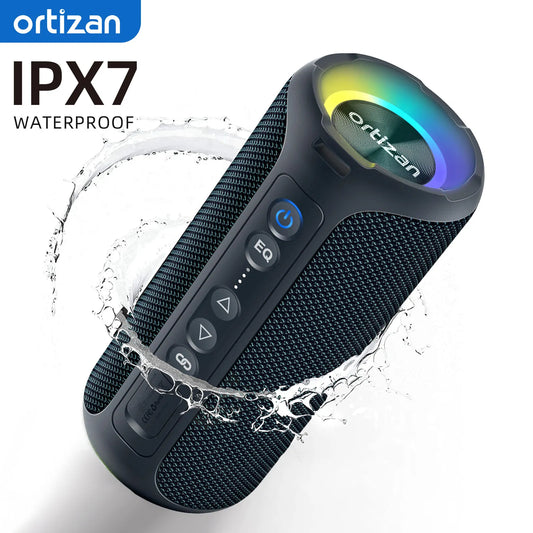 Ortizan Bluetooth Enceintes 40W Bass de basse améliorée portable en extérieur sans fil 30hrs IP7 Tre-shorre de douche imperméable Bluetooth 5.3