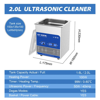 GT Sonic 2L 3L 6L 9L 13L 20L 27L 600W Ultrasonic Clean Degasing Timer Timer Digital Ultra Sonic Bath Nettoyer Basher