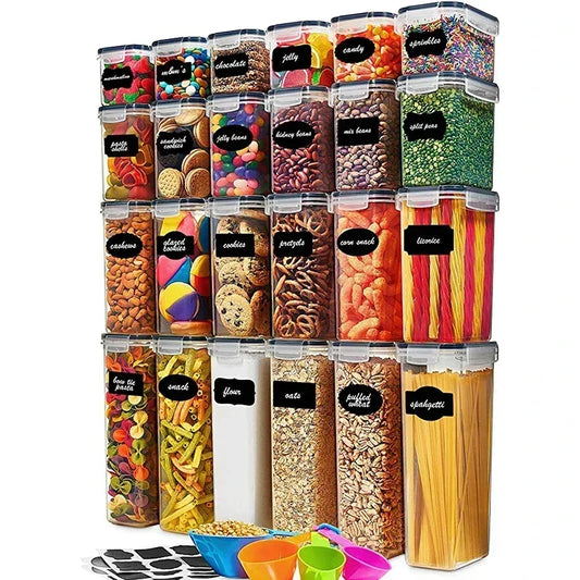 Conteneurs de rangement alimentaire Organisateur de cuisine et conteneur de rangement avec couvercles réfrigérateur nouilles nouilles