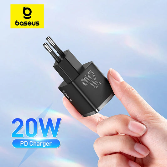 BASEUS USB TYPE C CHARGEUR 20W PORTABLE USB C TYPE DE CHARGEUR TYPE C PD FACTE FACT POUR IPIPHE 15 14 13 12 PRO MAX 11 X 8 Plus