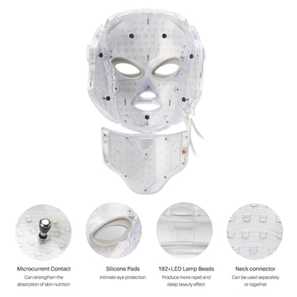 Masque facial à 7 couleurs LED avec visage + cou beauté Photon Thérapie Anti acné Whitening Whitening Skin Care Tools for Spa
