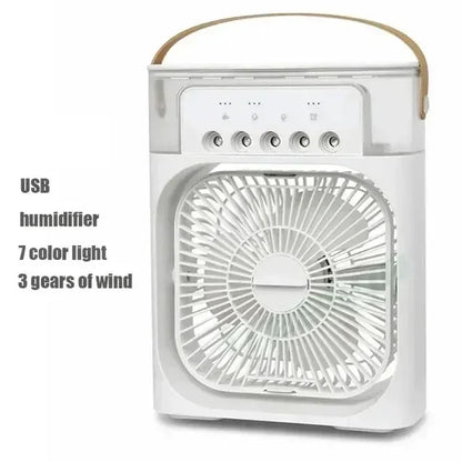 Accueil - Climatiseur d'air de ventilateur portable convivial: 3 - IN - 1 conception avec humidificateur USB électrique LED de nuit