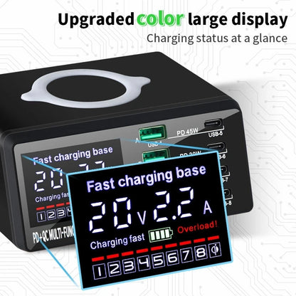 Chargeur sans fil 110W 8 ports USB Téléphone Chargers Station de charge rapide QC3.0 PD3.0 Charge rapide pour iPhone 14 13 Xiaomi Samsung
