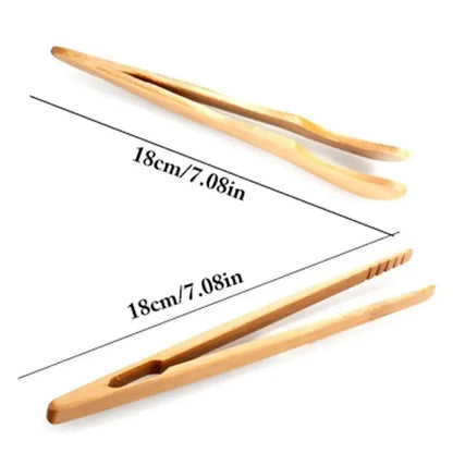 Bamboo Reusable Toast Tongs Cuisine Ustensile Tea Tong pour fruits Toast Tea Pain Pinon Cuisine