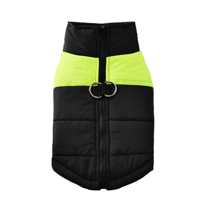 Hiver Warm Big Dog Clothes Coat pour petits chiens moyens chats imperméables Jacket Puppy Gift Zipper D-Ring Labrador Pug Pet Sautpuiseurs