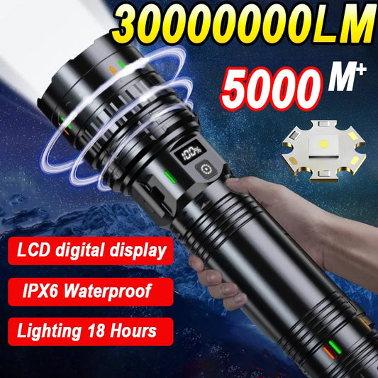 30000000lm lampe de poche à LED haute puissance