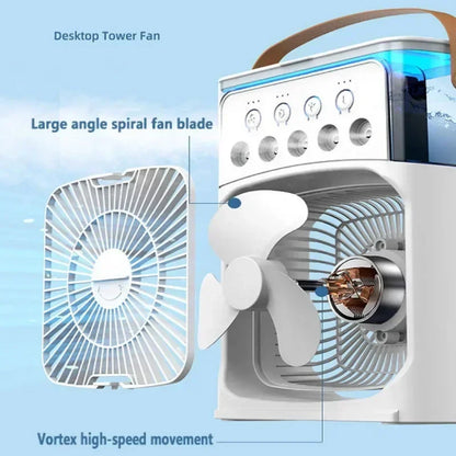 3 po en 1 ventilateur climatiseur ménage petit refroidisseur d'air LED LED LEMILLE PORTABLE HUMIDIFICATE