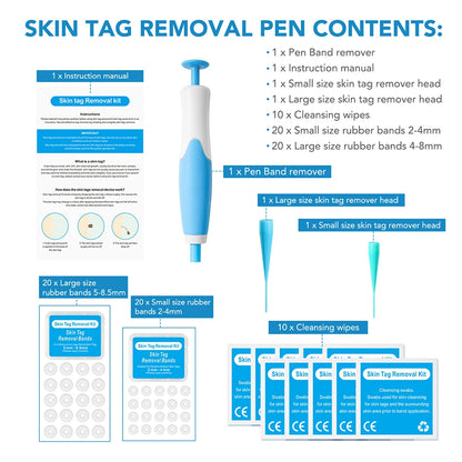 2 en 1 Micro Micro Skin Tag Dispositif Dispositif standard et micro-étiquette de peau Kit d'élimination de la peau