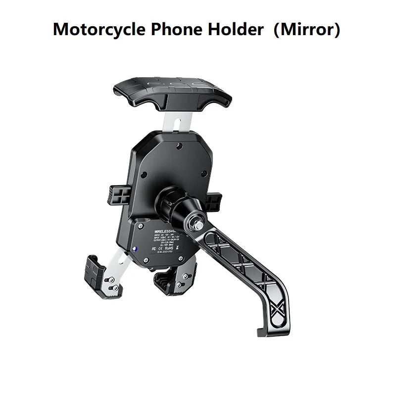 Porte-téléphonie de moto étanche Charge sans fil de charge mobile MOBILE MIRMOIRE MIROIR USB CHARGEUR USB PRÉDICATION À 360 degrés pour Moto