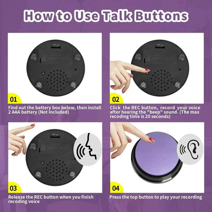 Boutons de communication de chien bouton d'enregistrement vocal pour le buzzer de formation des animaux