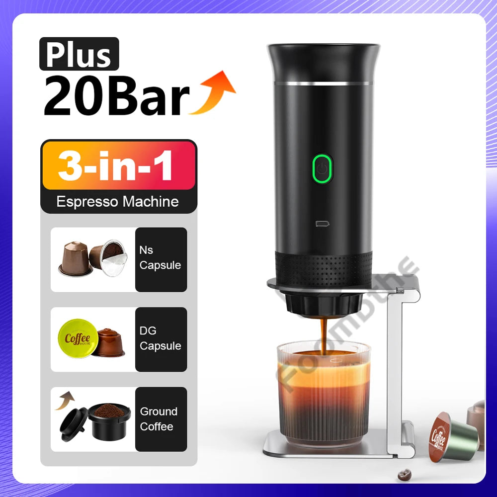 Machine de café à expresso électrique sans fil pour cafetière de camping en voiture et à domicile
