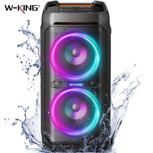 En haut-parleurs Bluetooth W-King 100W RMS, IPX6 imperméable, V5.3 Partable Boombox Bass dee sans fil/115 dB