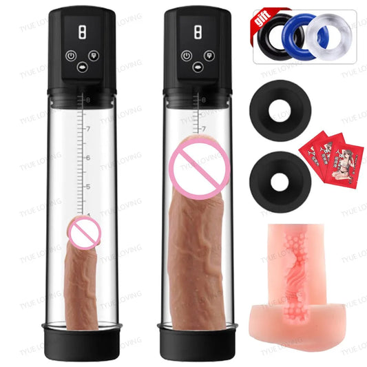 Pompe à vide à élargissement de pénis électrique pour hommes pour la coq sécurisé Chauchet Ed Pump Sex Toys for Men Masturbator Dick Pompe
