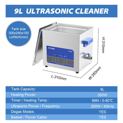 GT Sonic 2L 3L 6L 9L 13L 20L 27L 600W Ultrasonic Clean Degasing Timer Timer Digital Ultra Sonic Bath Nettoyer Basher