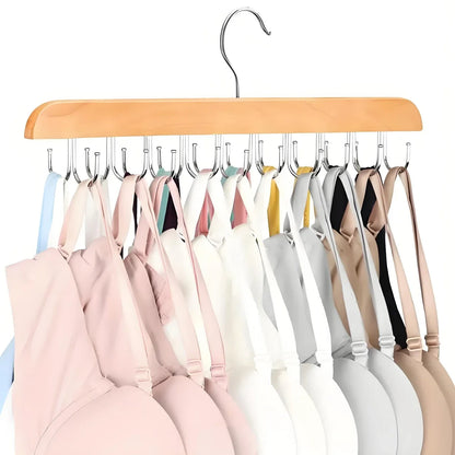 20 crochets en bois Hangage de ceinture en bois d'organisateur multifonctionnel des vêtements de séchage à sauvegarde d'espace pour écharpes ceinture rangement pour chambre à coucher pour chambre à coucher
