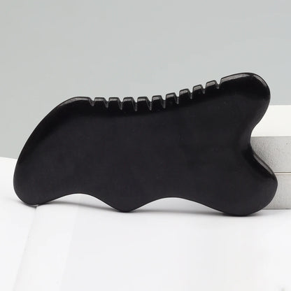 Nouveau style Bian Shi Sawtooth Gua Sha Tool Black Stone Beauty Produit Face Massage Skin Head Head Health Care Massageur