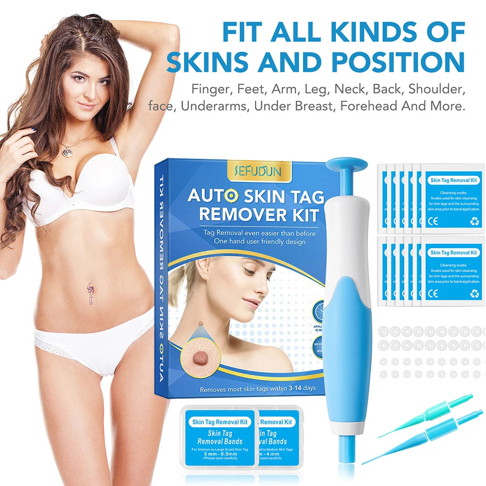 2 en 1 Micro Micro Skin Tag Dispositif Dispositif standard et micro-étiquette de peau Kit d'élimination de la peau